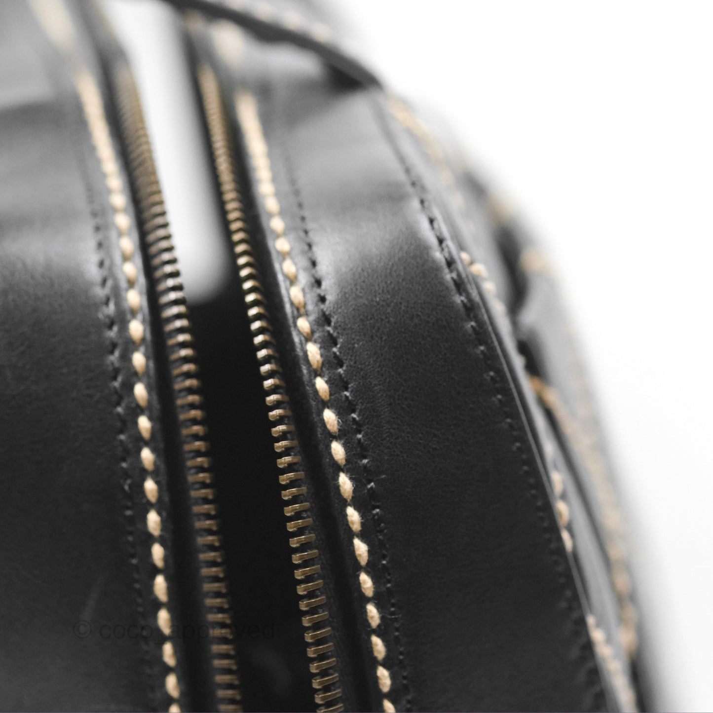 Chanel Vintage Wild Stitch Tote Bag Lambskin Black