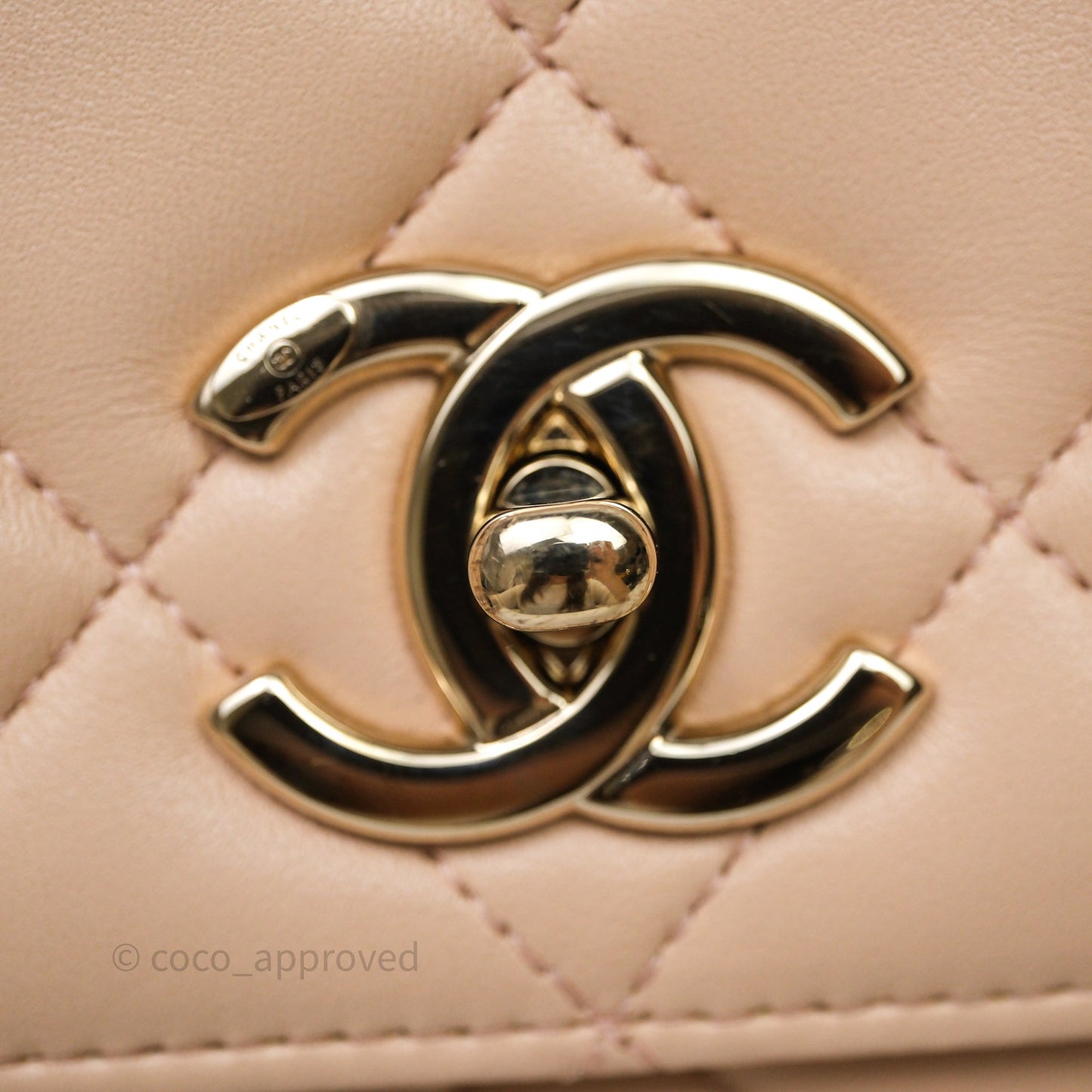 Chanel Small Trendy CC Beige Lambskin Gold Hardware