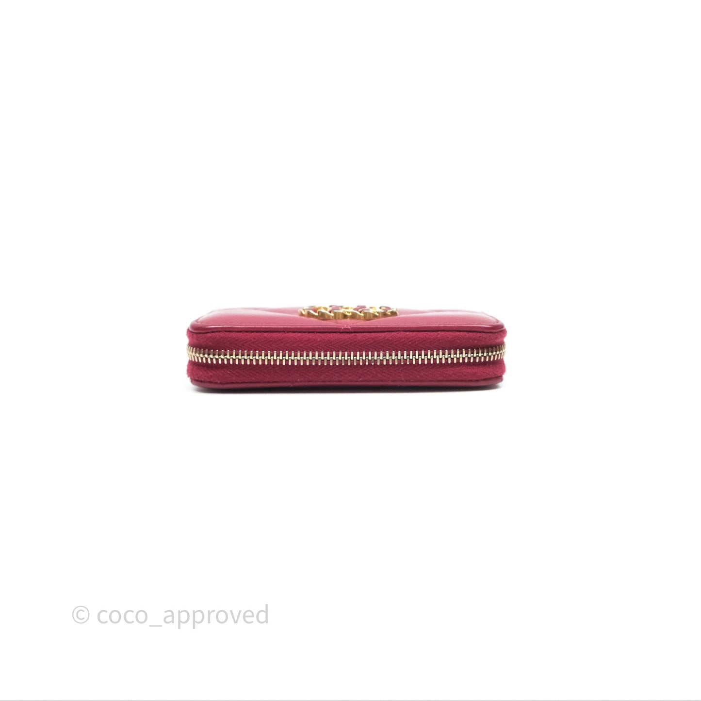 Chanel 19 Zip Card Holder Pink Lambskin Gold Hardware