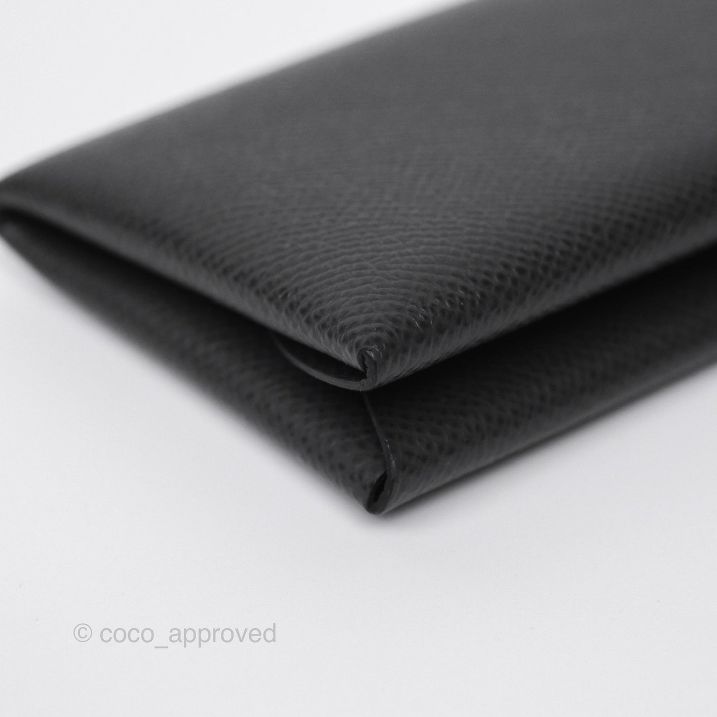 Hermès Calvi Duo Compact Card Holder Graphite 88 Epsom