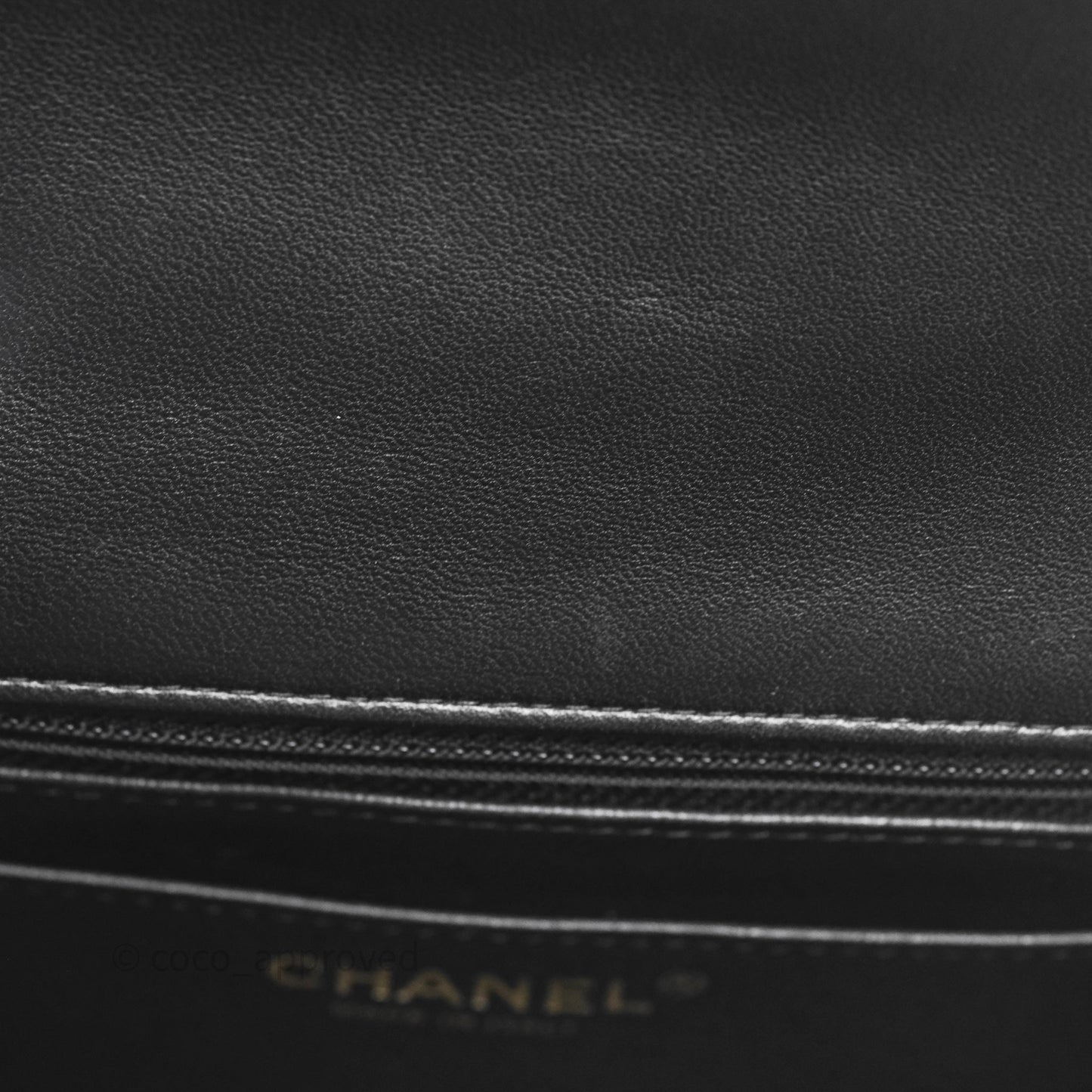 Chanel Mini Square Black Chevron Lambskin Gold Hardware