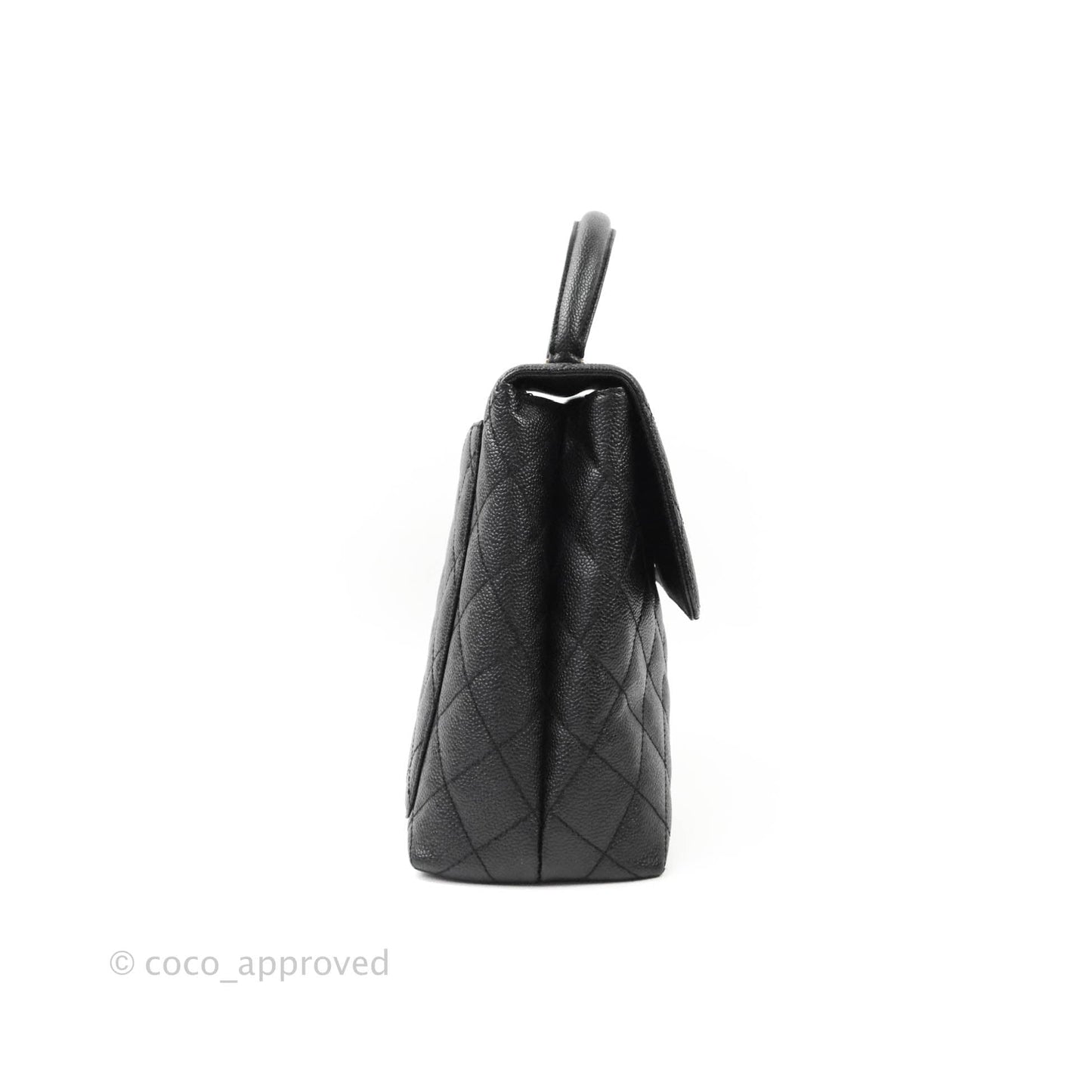 Chanel Kelly Quilted Flap Tote Black Caviar 24K Gold Hardware