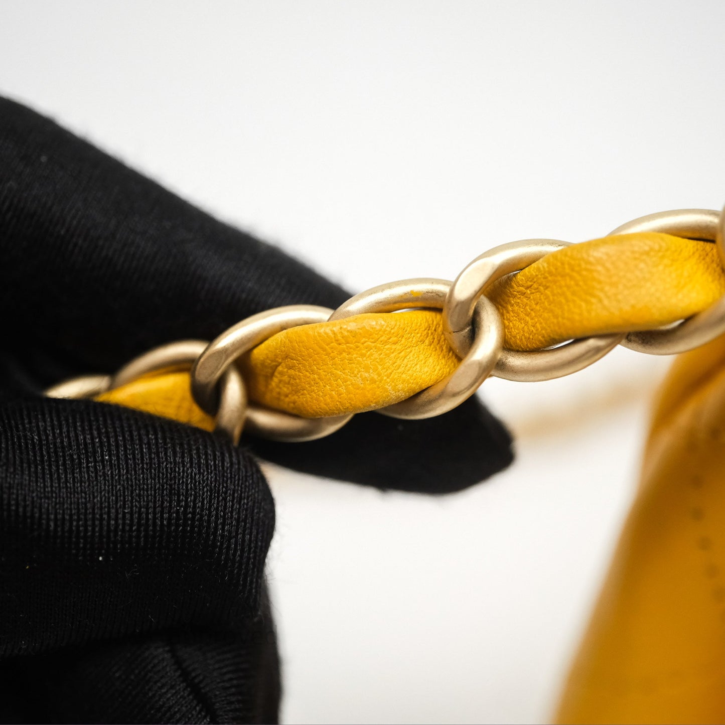 Chanel Mini Square Flap Quilted Yellow Lambskin Gold Hardware