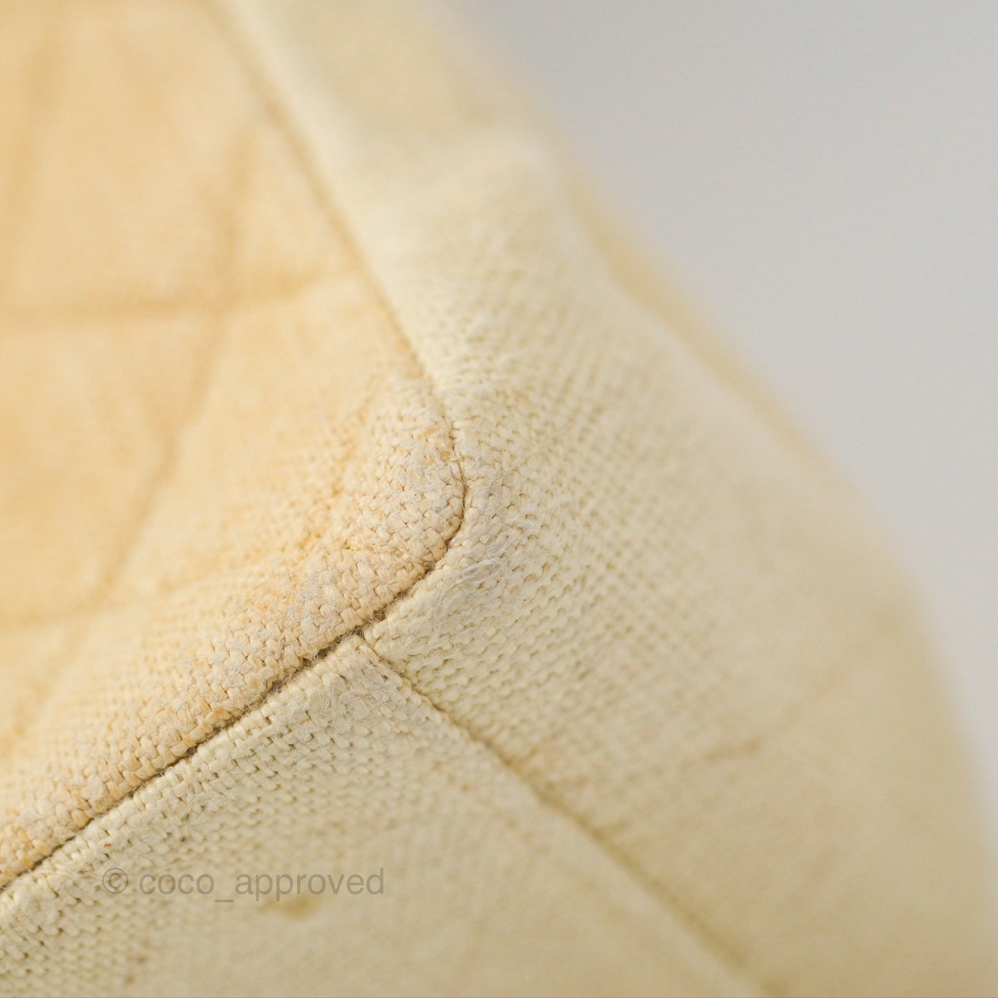 Chanel Vintage XL Jumbo Single Flap Beige Cotton Canvas 24K Gold Hardware