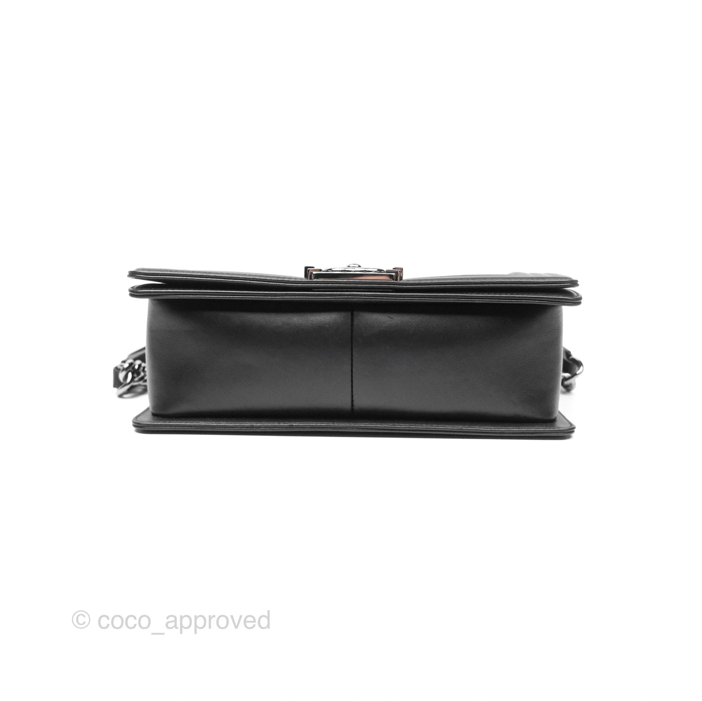 Chanel Medium Boy Quilted Black Calfskin Dark Silver Hardware