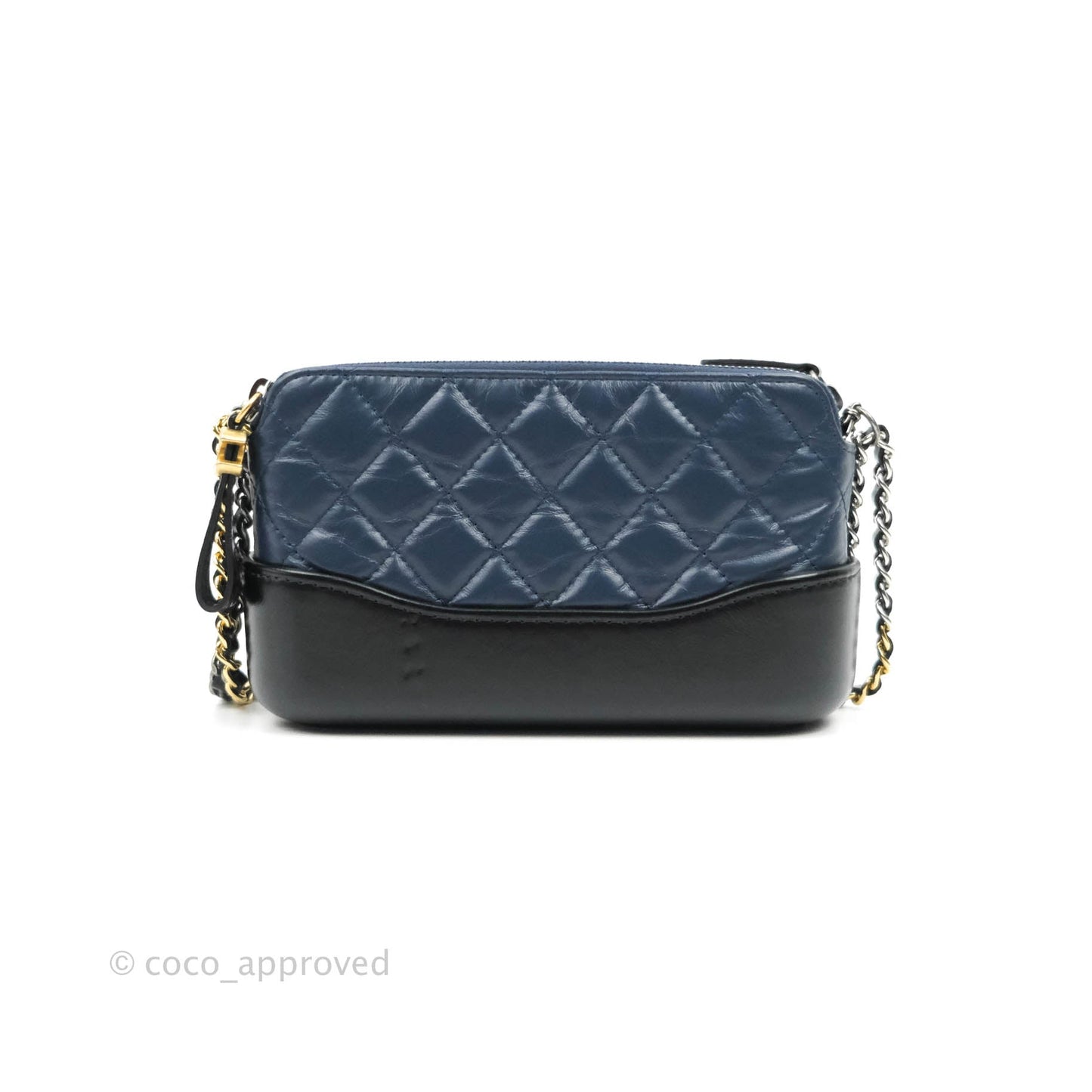 Chanel Gabrielle Clutch With Chain Aged Calfskin Navy Black Mixed Hardware
