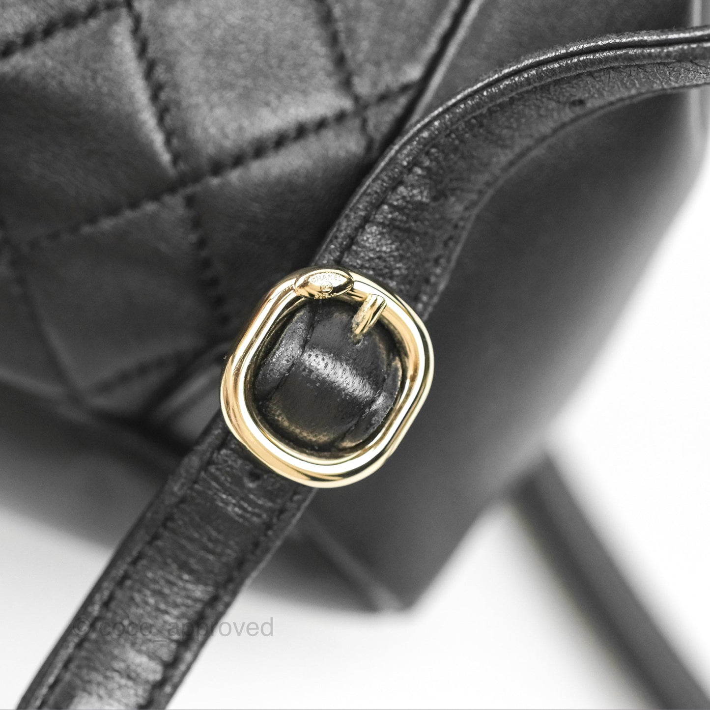 Chanel Quilted Small Duma Drawstring Backpack Black Calfskin Gold Hardware