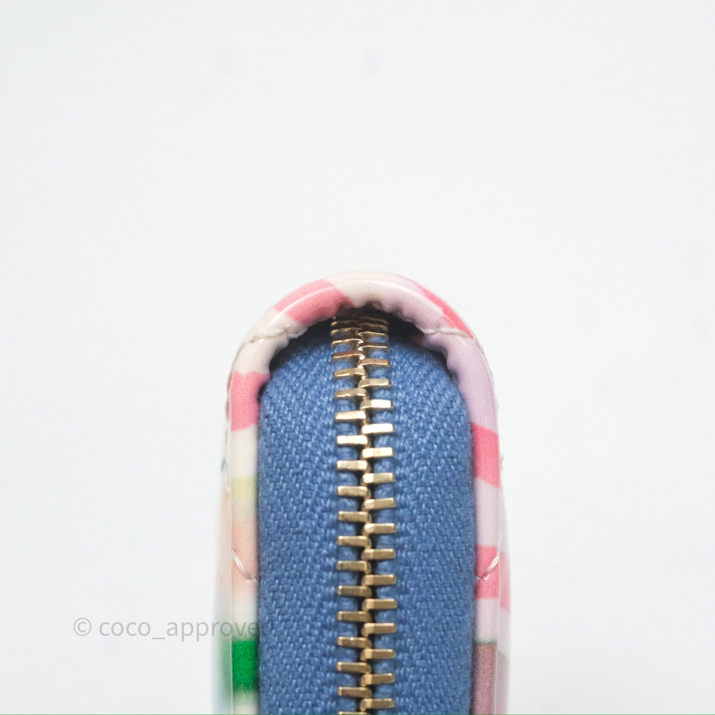 Chanel Printed Quilted Zip Coin Purse Patent Calfskin Multicolor