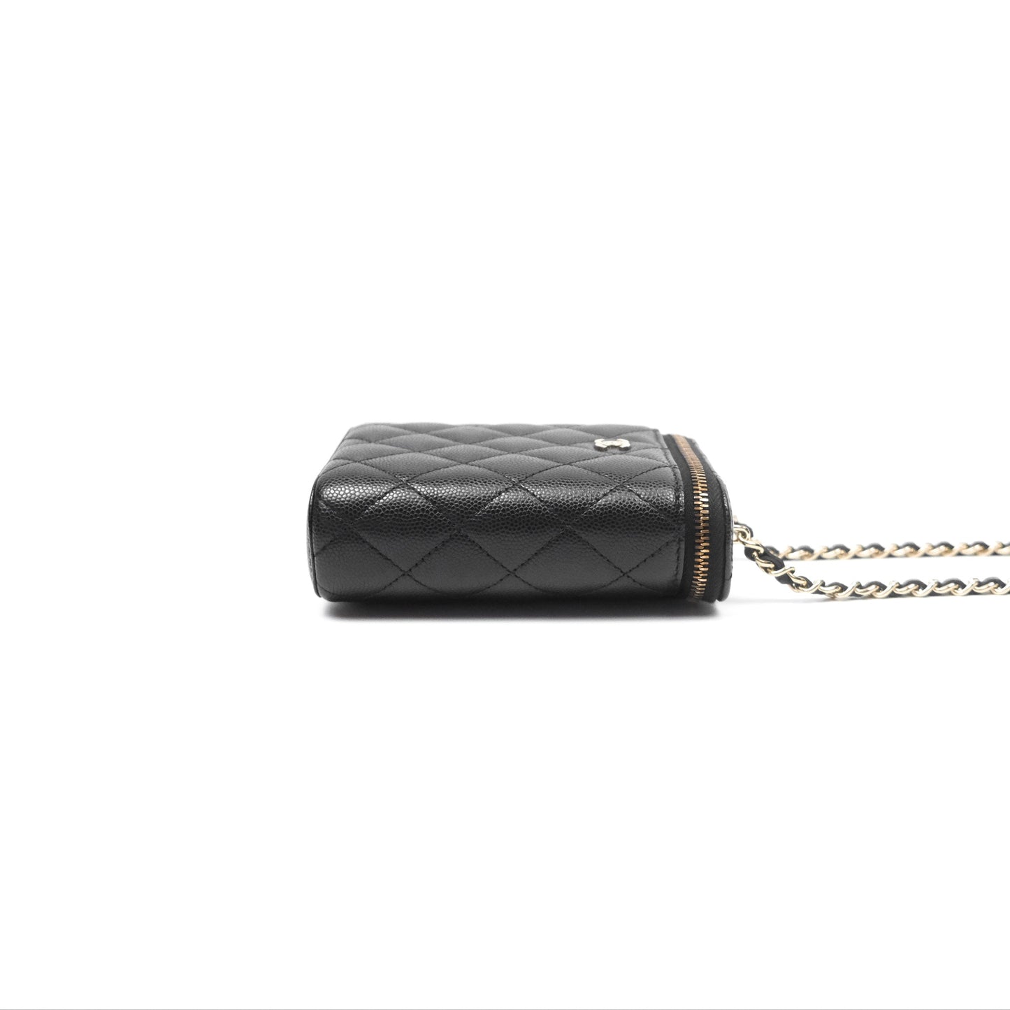 Chanel Classic Mini Vanity With Chain Black Caviar Gold Hardware