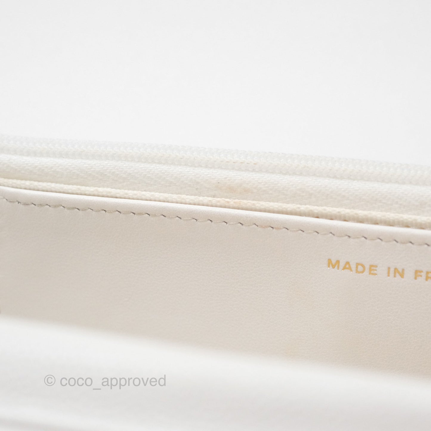 Chanel Quilted Classic Wallet on Chain WOC White Caviar Gold Hardware