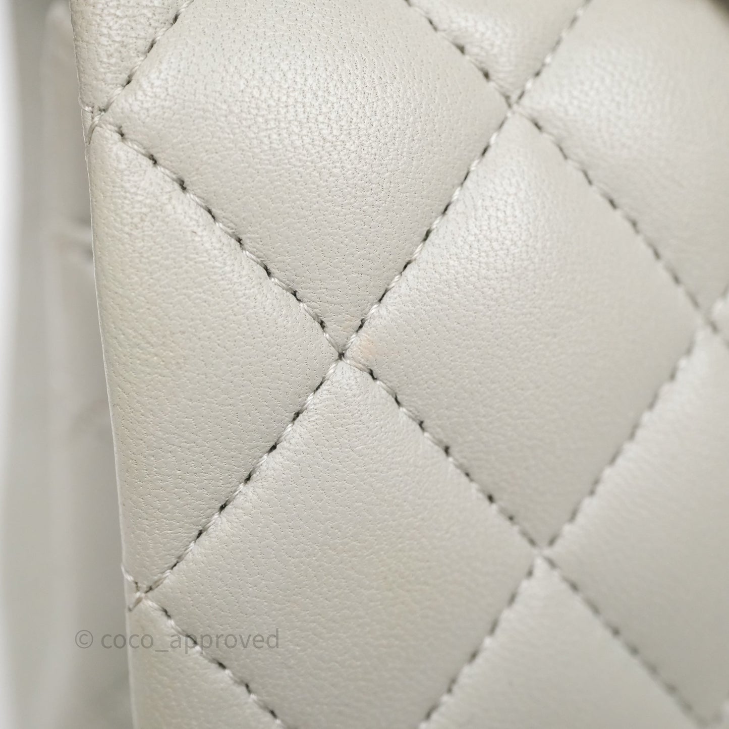 Chanel Small Classic Flap Quilted Grey Lambskin Gold Hardware