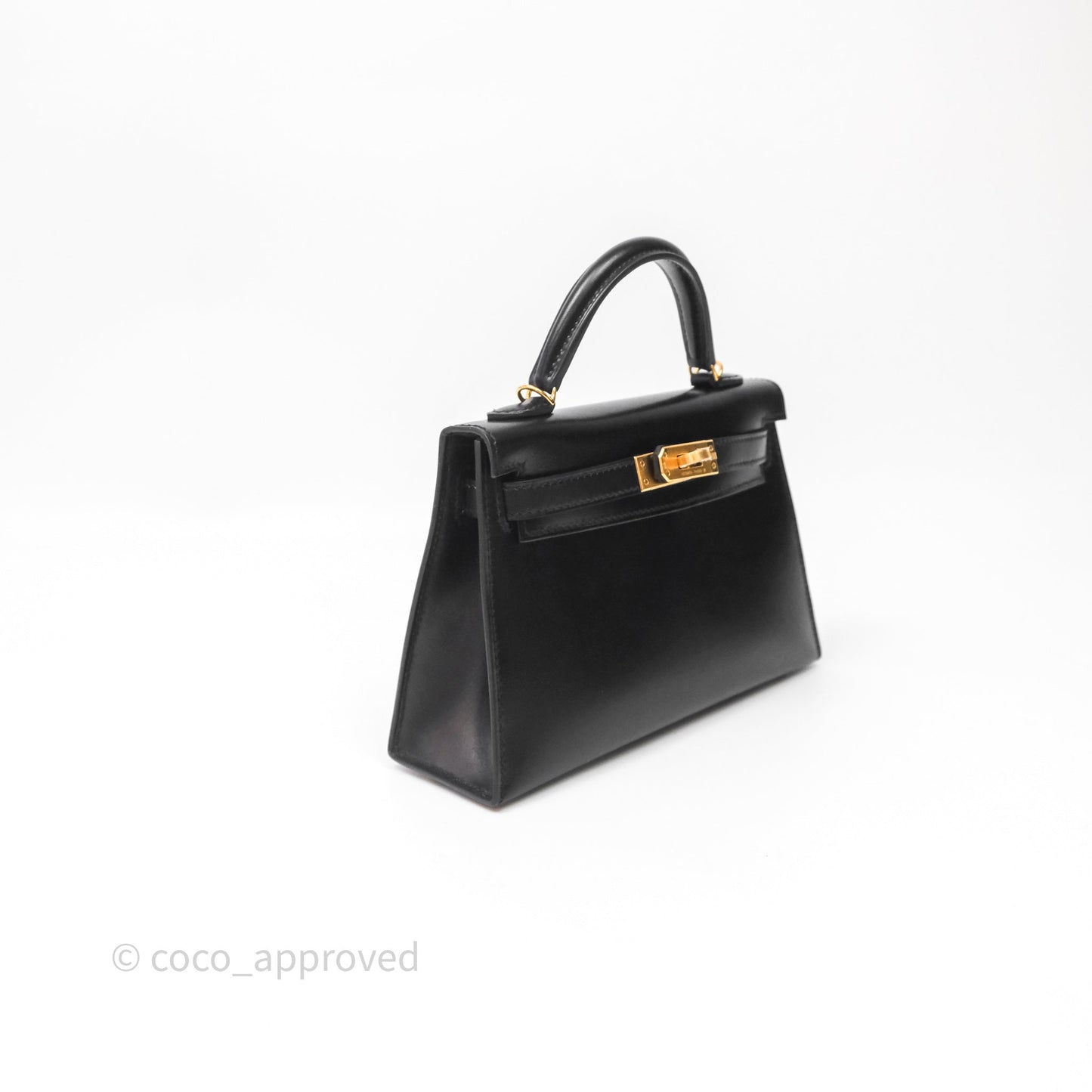 Hermès Mini Kelly II Black Noir 89 Box Leather Gold Hardware