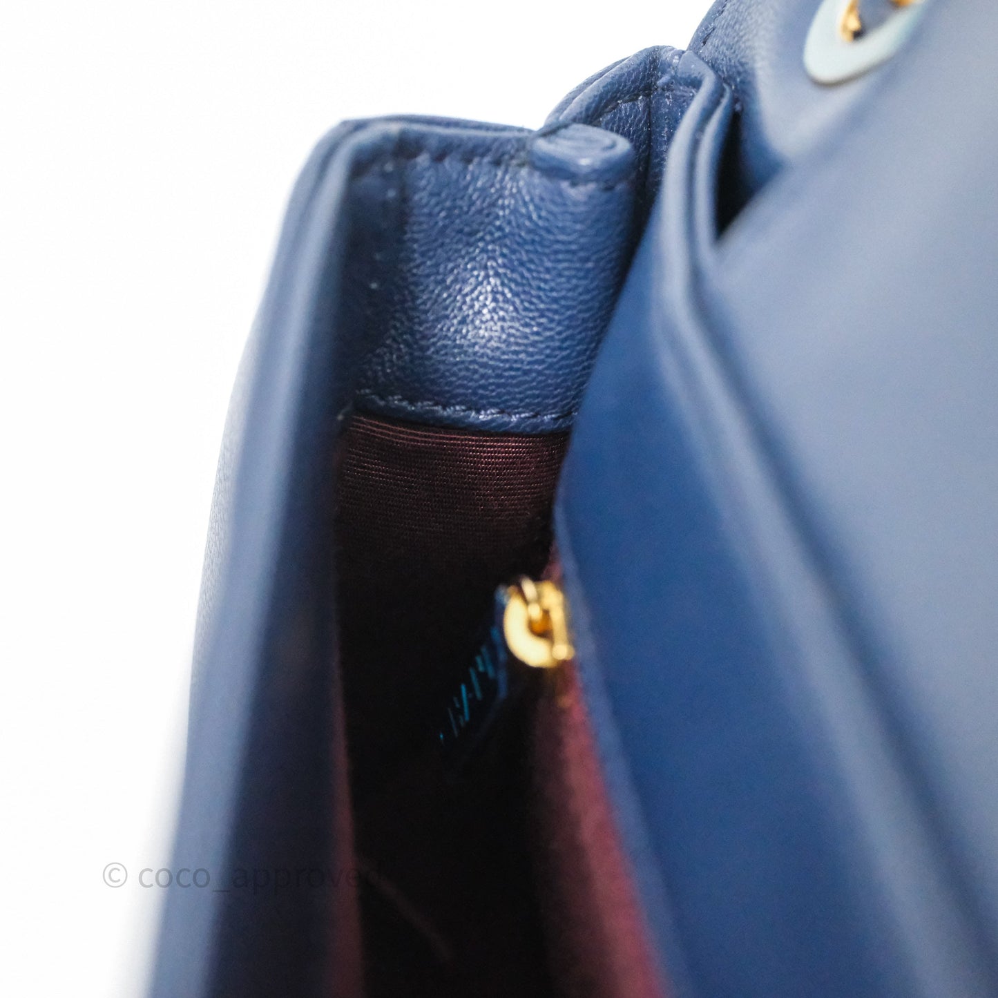 Chanel Mademoiselle Vintage Flap Bag Navy Sheepskin Gold Hardware