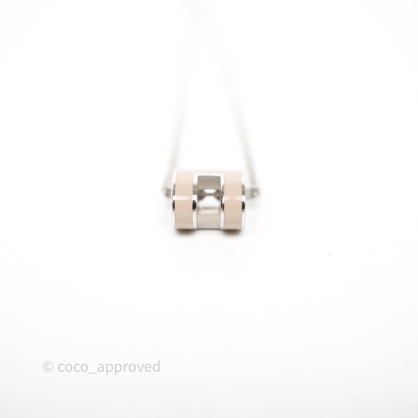 Hermès Mini Pop H Pendant Necklace Marron Glace Palladium Hardware