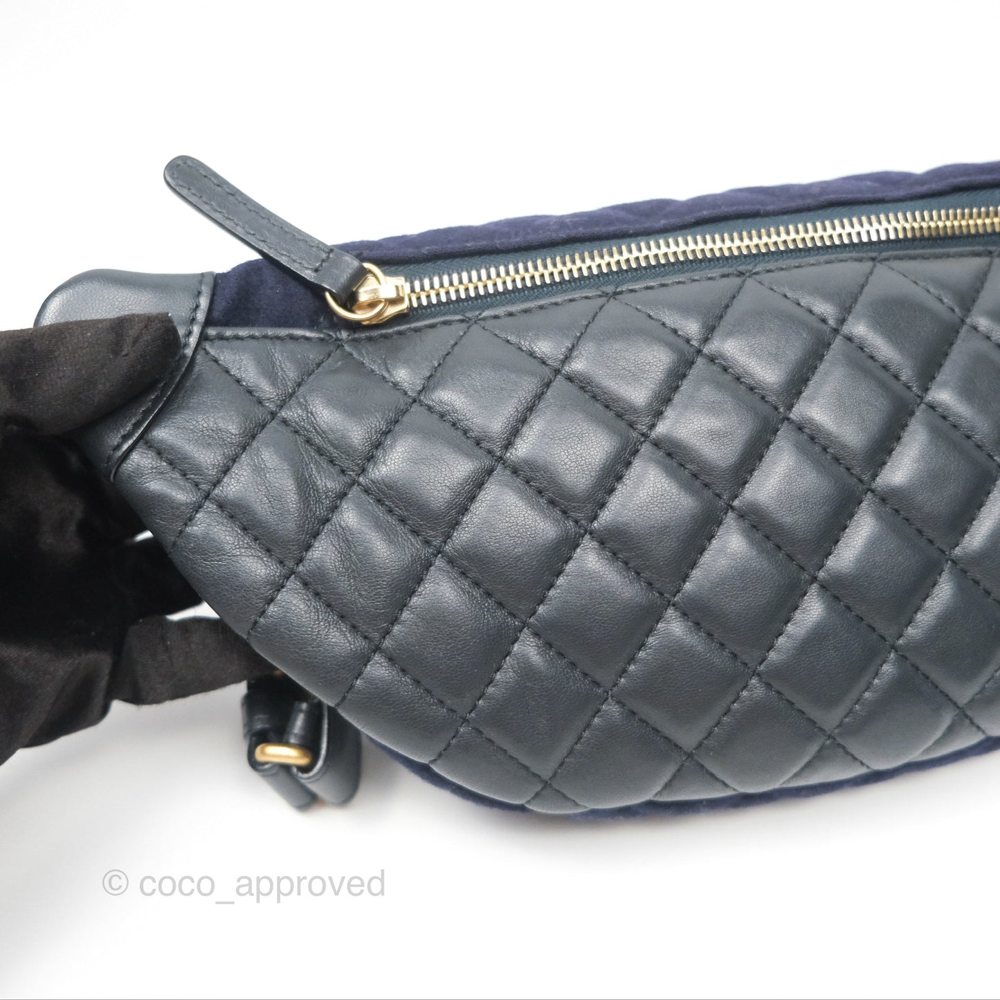 Chanel Paris Hamburg Charms Belt Bag Navy Wool Lambskin