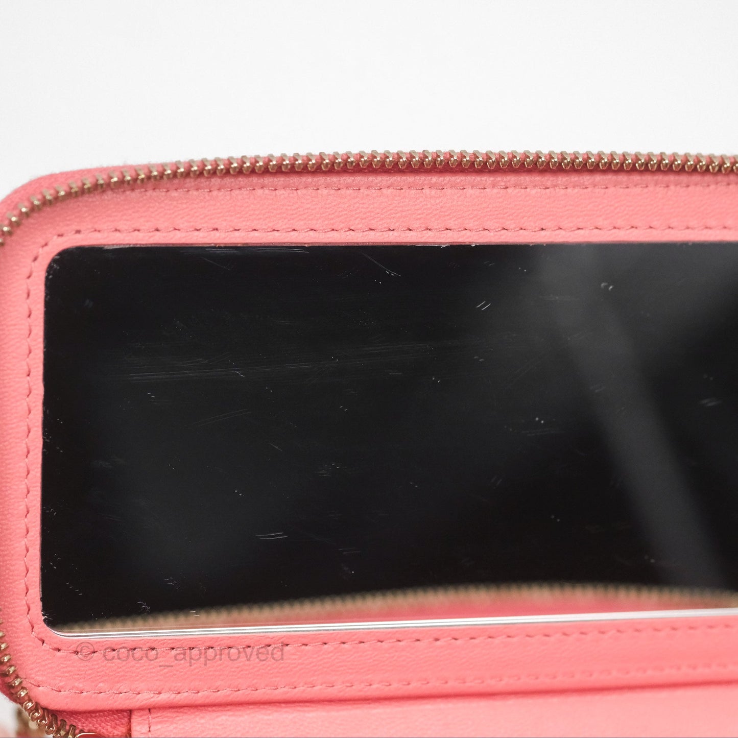 Chanel Vanity Rectangular Top Handle Pink Lambskin Gold Hardware