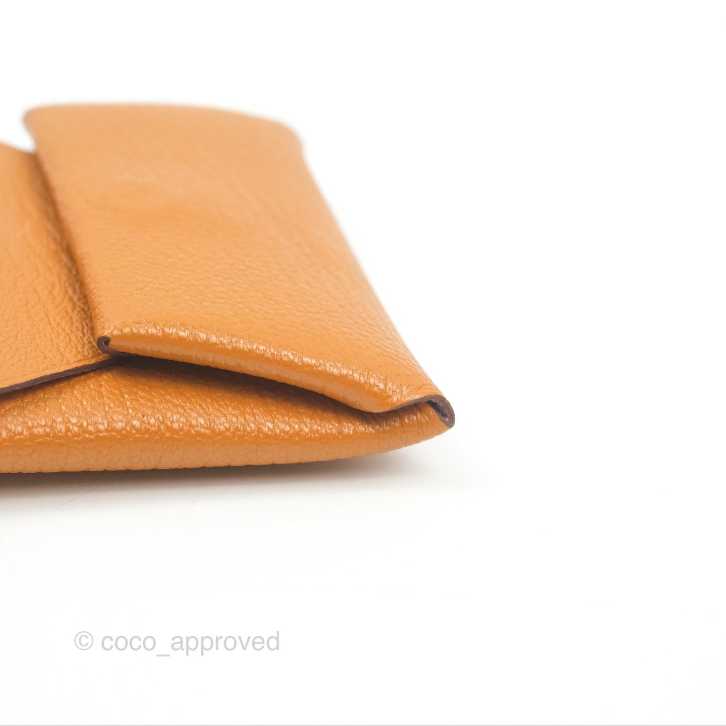 Hermès Bastia Coin Purse Caramel/ Mauve Sylvestre Chevre Mysore