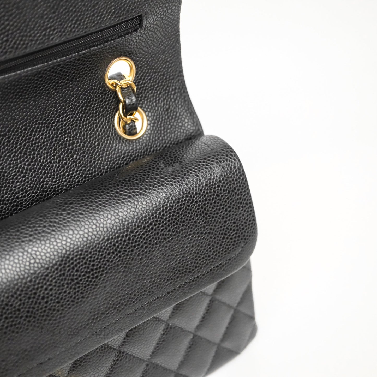 Chanel Classic M/L Medium Flap Quilted Black Caviar Gold Hardware