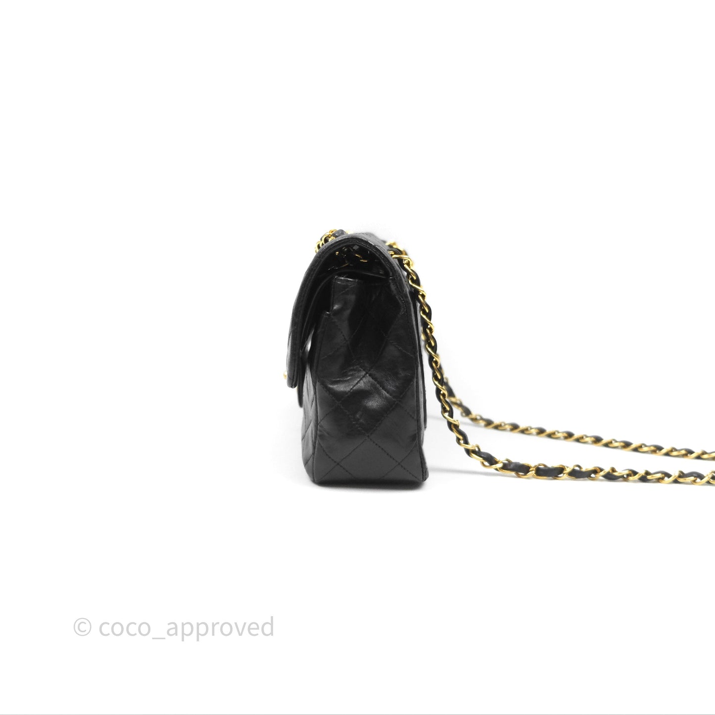 Chanel Classic Vintage Small Flap Black Lambskin 24K Gold Hardware