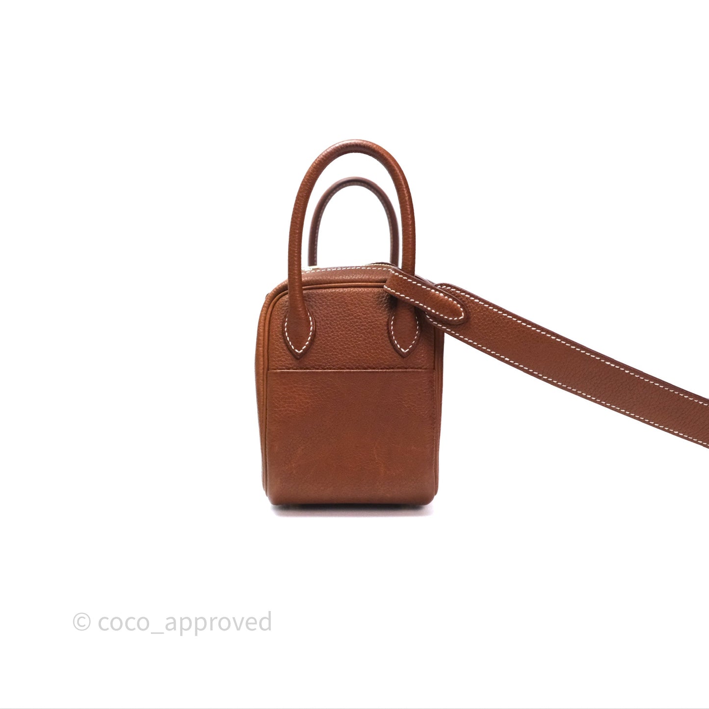 Hermès Mini Lindy 20 Fauve 34 Barenia Gold Hardware