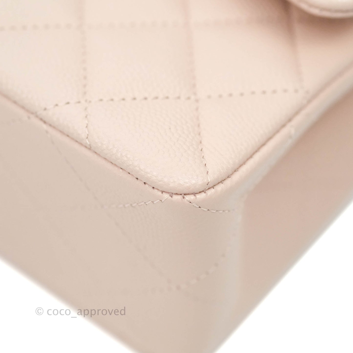 Chanel Classic Small S/M Flap Rose Clair Pink Caviar Gold Hardware 21C