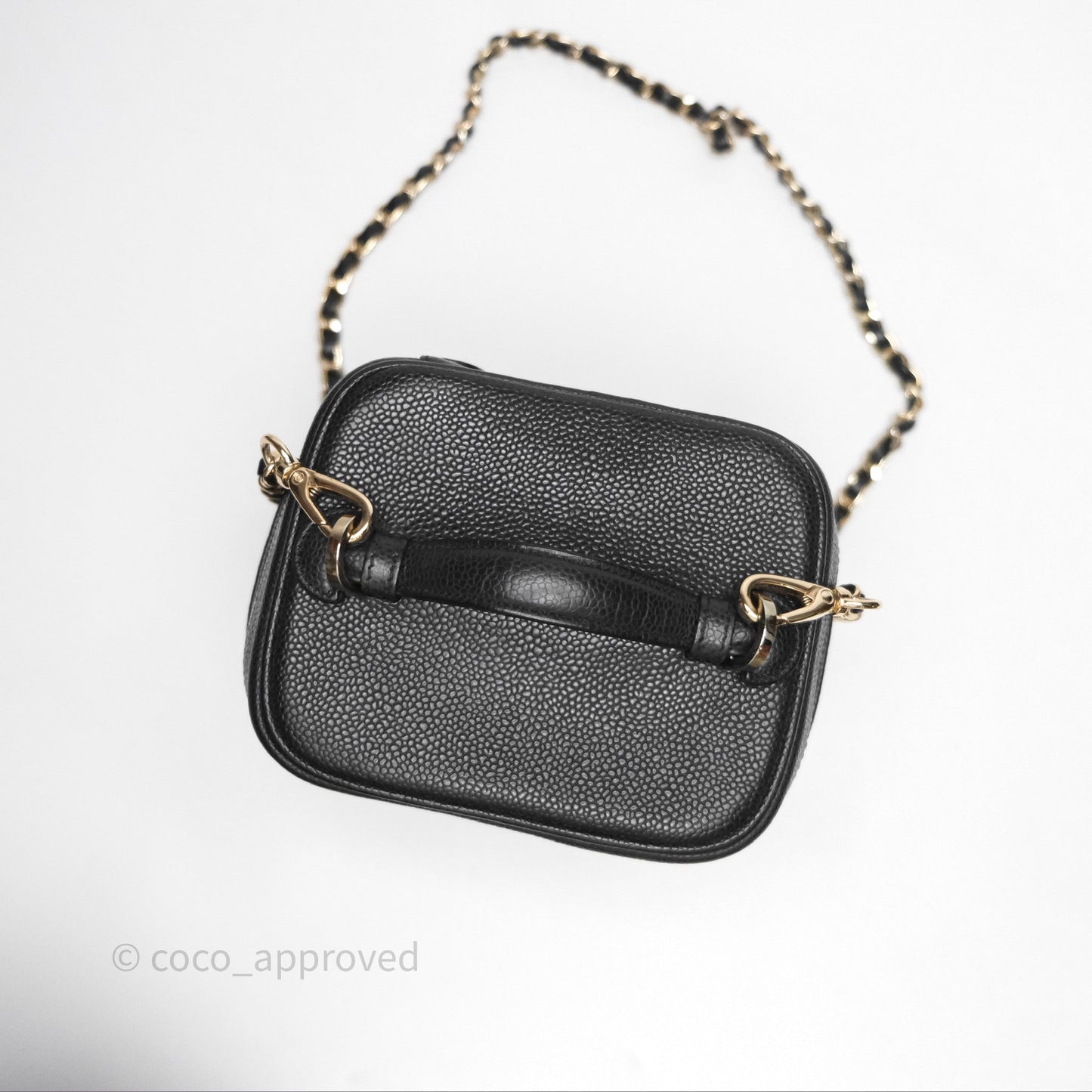 Chanel Vintage Vanity Case Black Caviar Gold Hardware