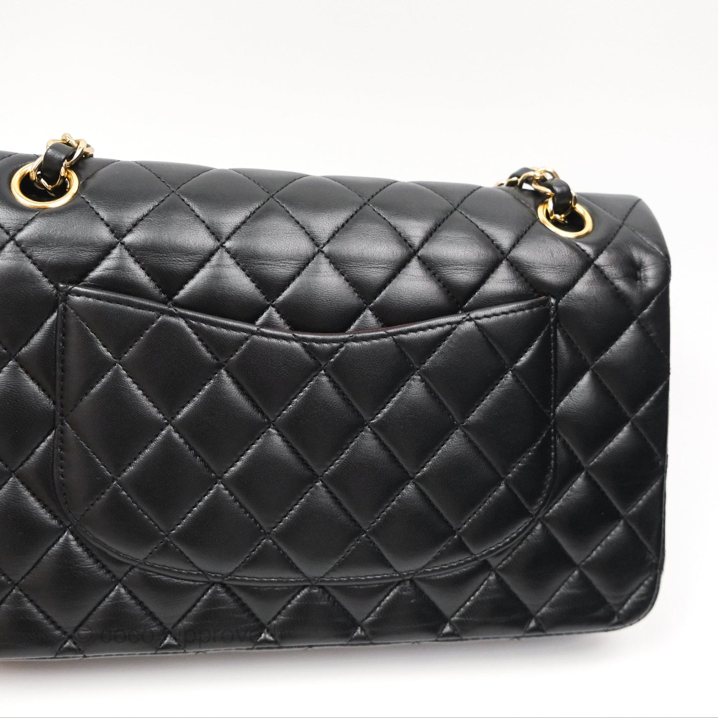 Chanel Classic M/L Medium Flap Quilted Black Lambskin 24K Gold Hardware