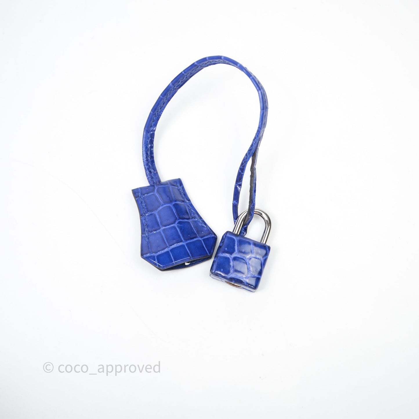 Hermès Kelly 28 Blue Croc Palladium Hardware