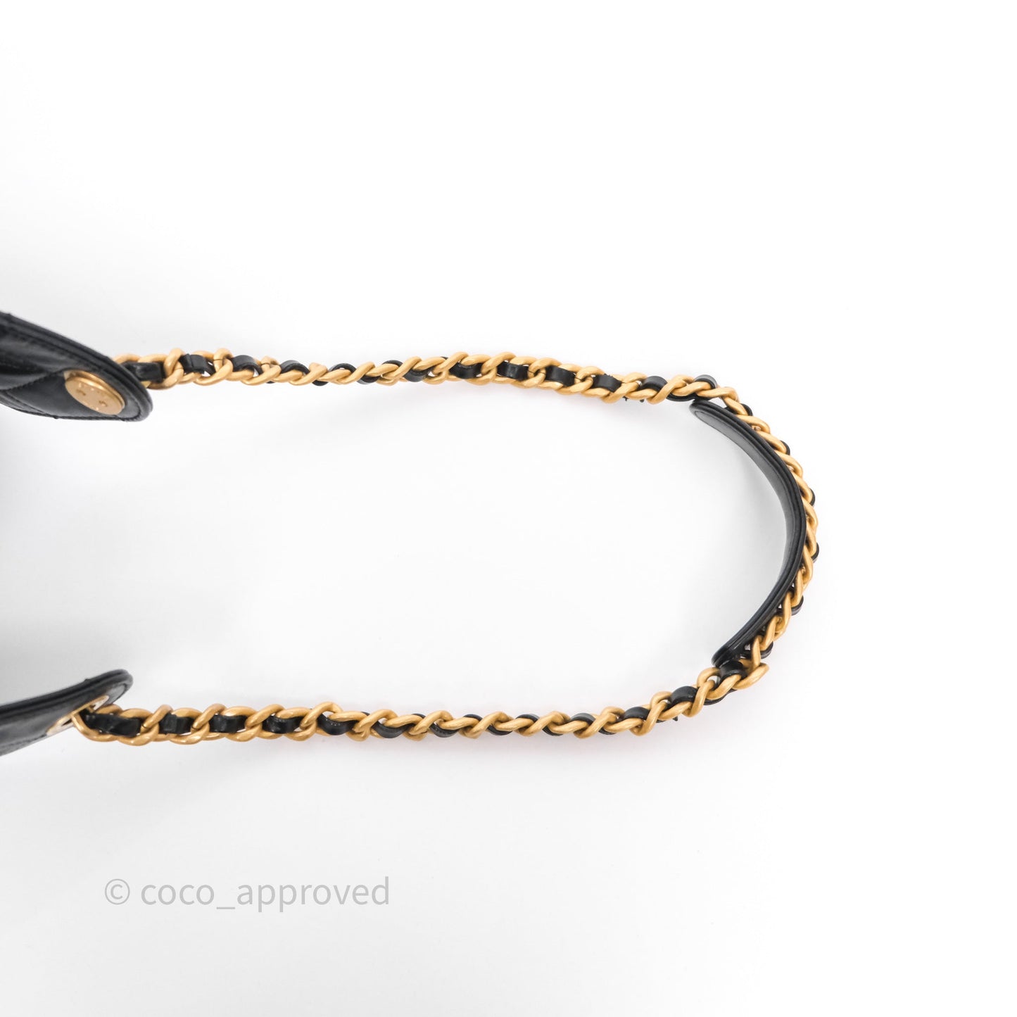 Chanel 25 Medium Black Crumpled Calfskin Aged Gold Hardware