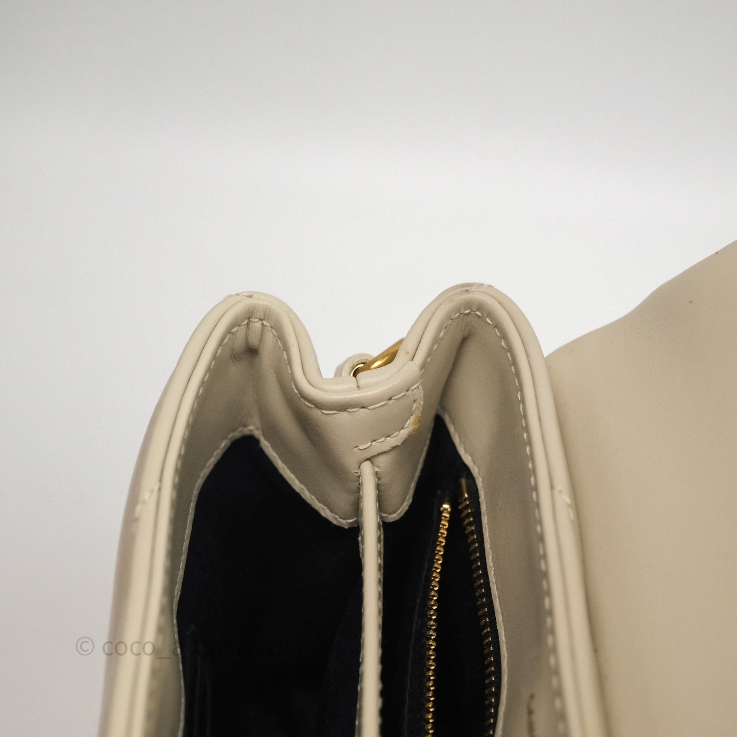 Saint Laurent Small Loulou Flap Bag Beige Calfskin Gold Hardware