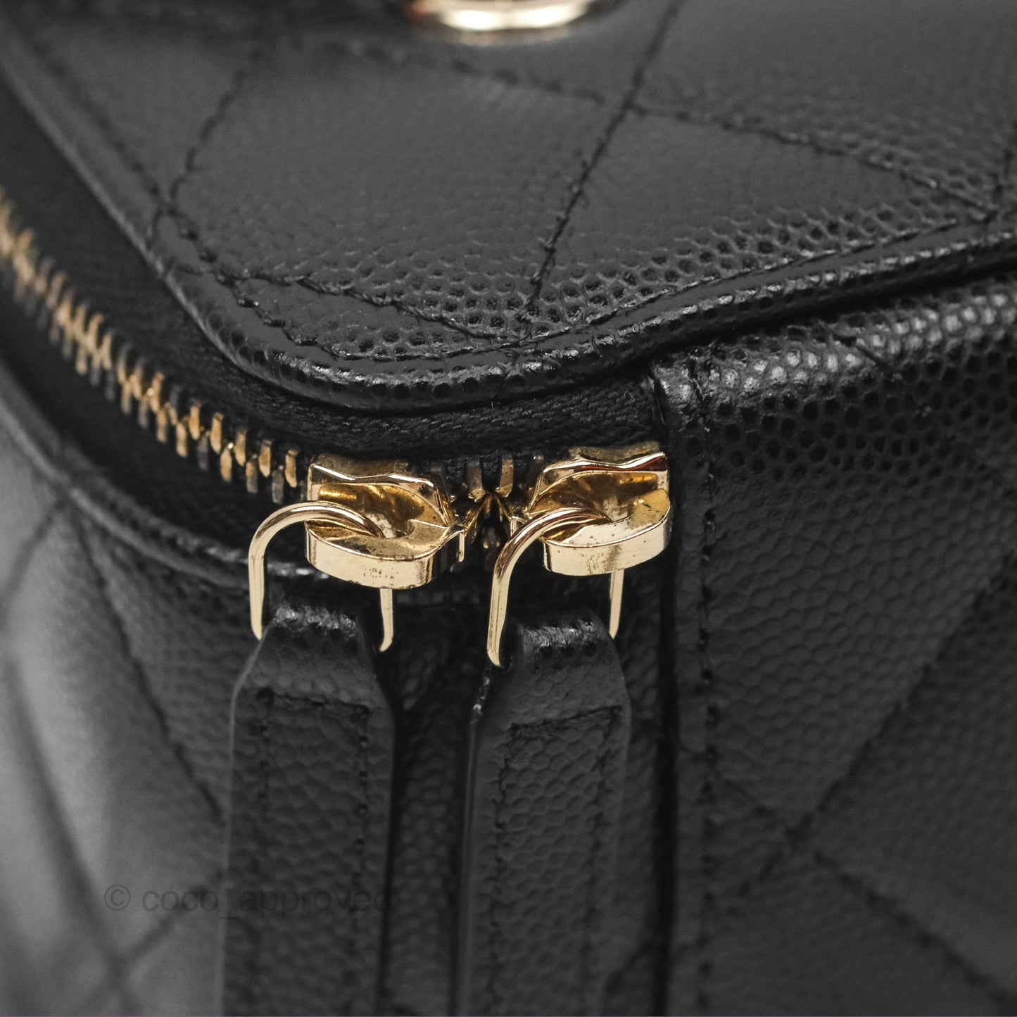 Chanel Vanity Rectangular With Chain Black Caviar Gold Hardware