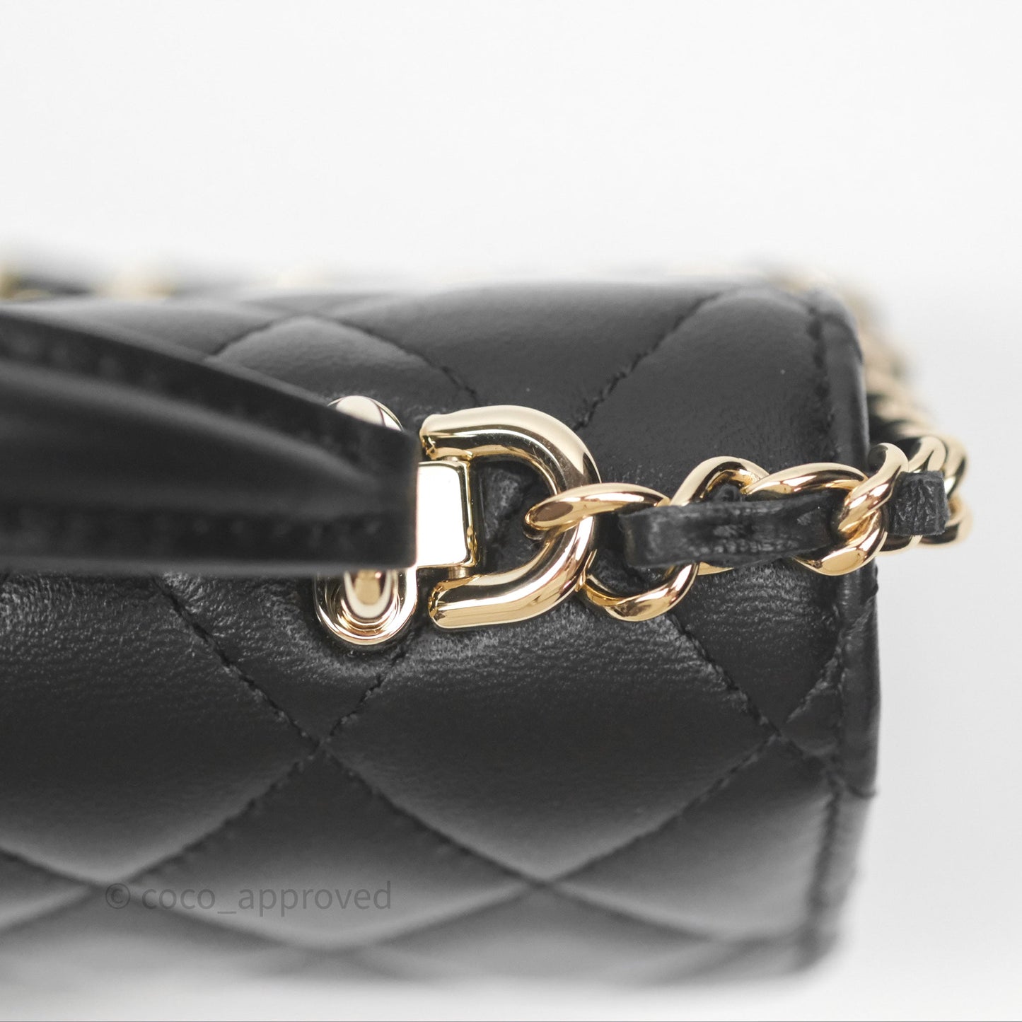 Chanel Top Handle Mini WOC Black Lambskin Gold Hardware