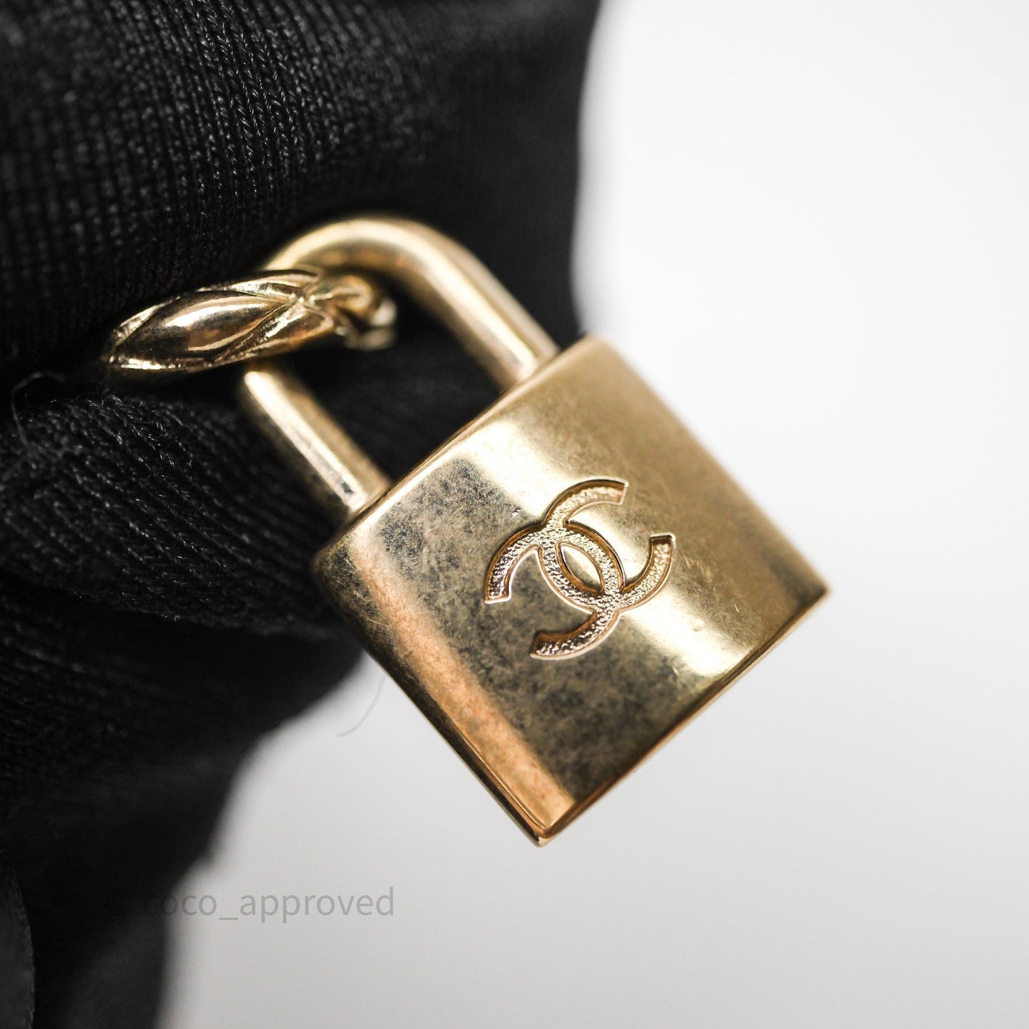 Chanel CC Padlock Drop Earrings Gold Tone 21P