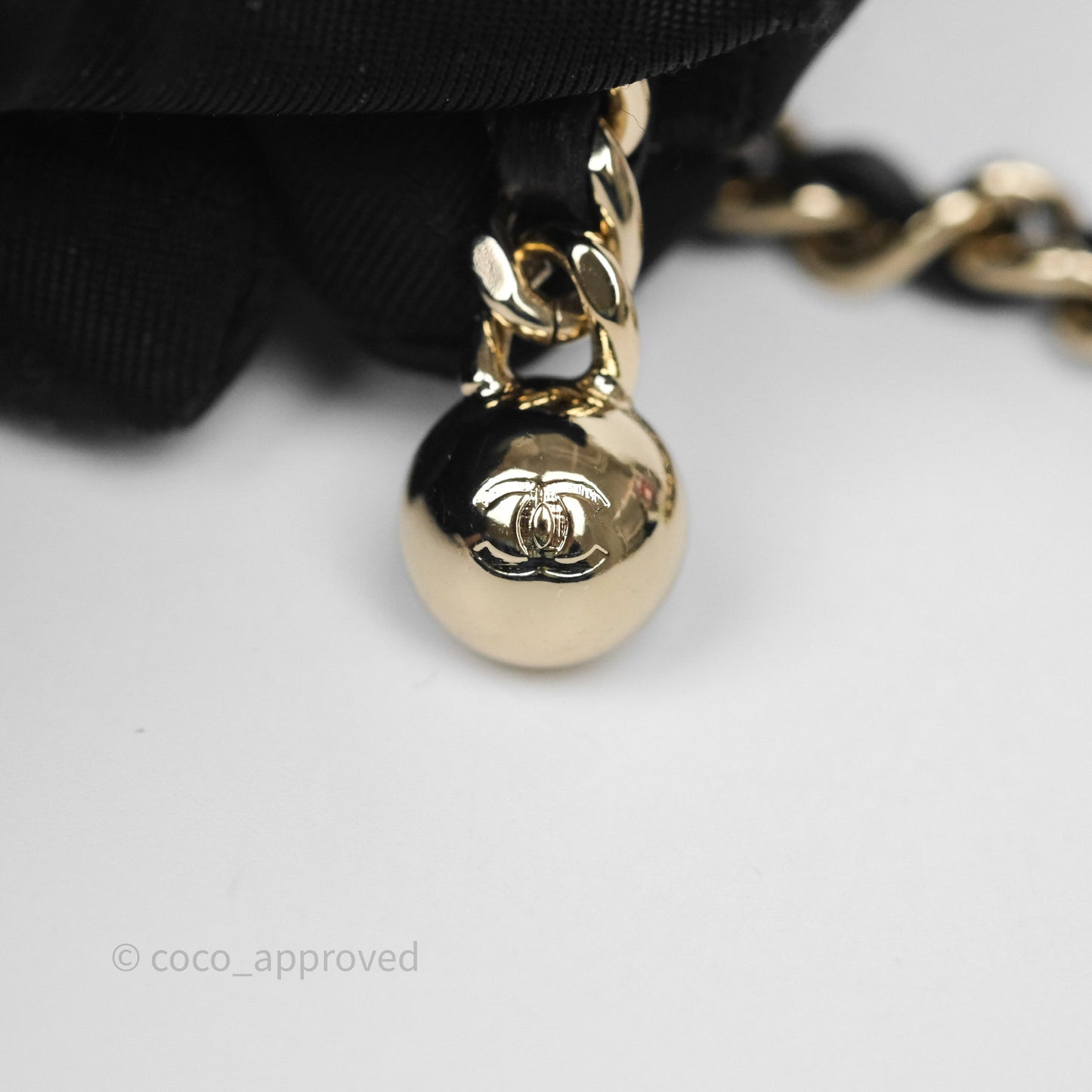 Chanel Mini Ball Crush Vanity With Chain Black Lambskin Gold Hardware