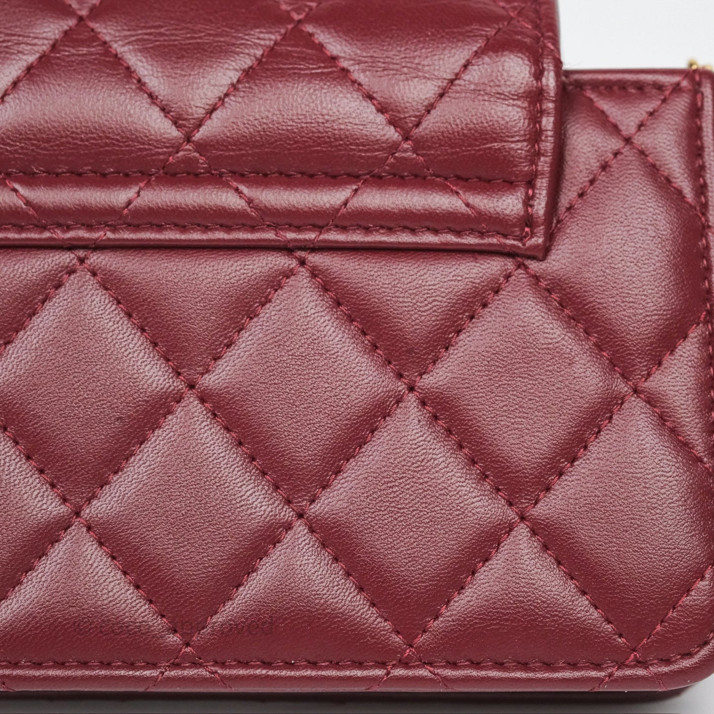 Chanel Mini WOC with CC Chain Burgundy Lambskin Gold Hardware 22K