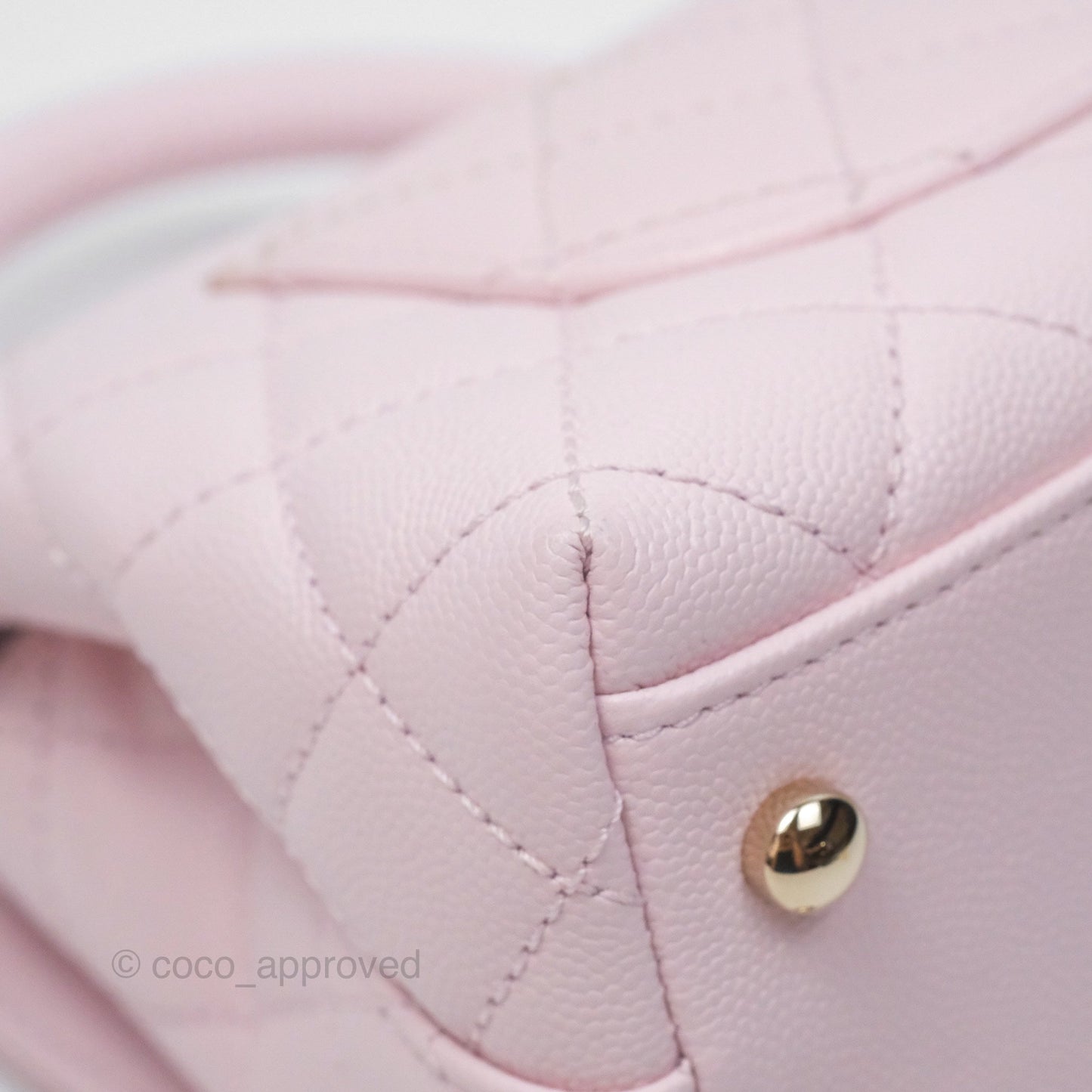 Chanel Mini Coco Handle Quilted Light Pink Caviar Gold Hardware