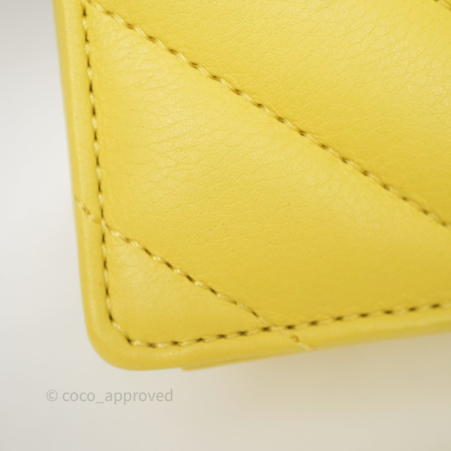 Chanel Chevron Square Envelope Flap Bag Yellow Calfskin Gold Hardware 19C
