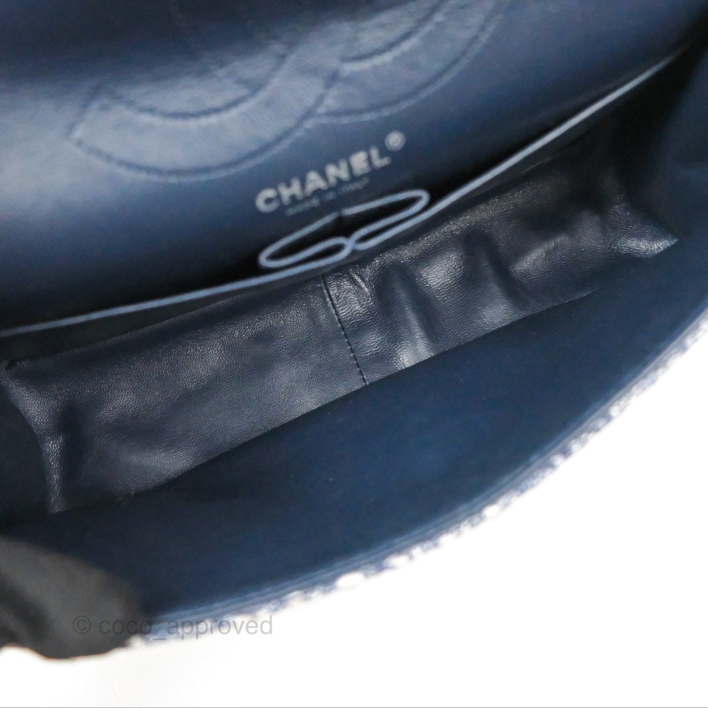 Chanel Reissue 226 Quilted Navy Tweed Ruthenium Hardware