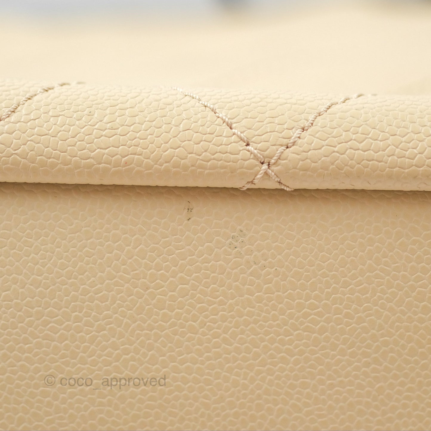 Chanel Large Fever Shopping Tote Quilted Beige Black Caviar