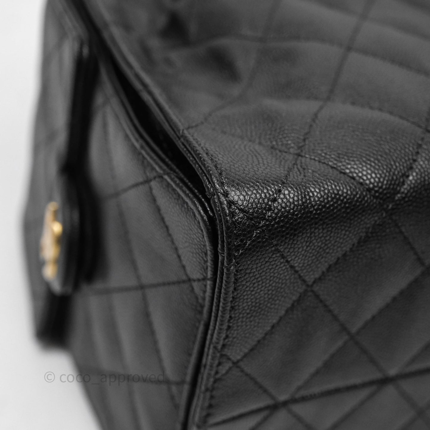 Chanel 25 Medium Black Caviar Aged Gold Hardware