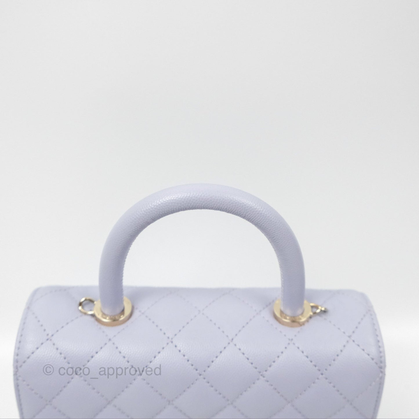 Chanel Small Coco Handle Quilted Purple Lilac Caviar Gold Hardware 21K