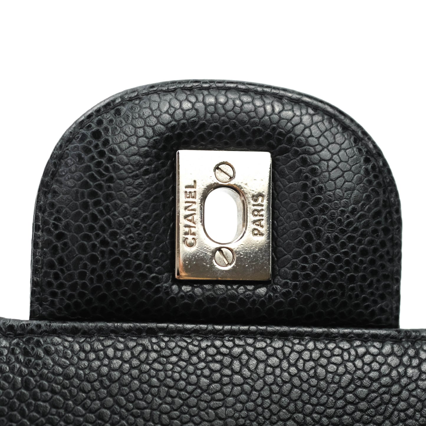 Chanel Quilted Jumbo Double Flap Black Caviar Silver Hardware⁣⁣