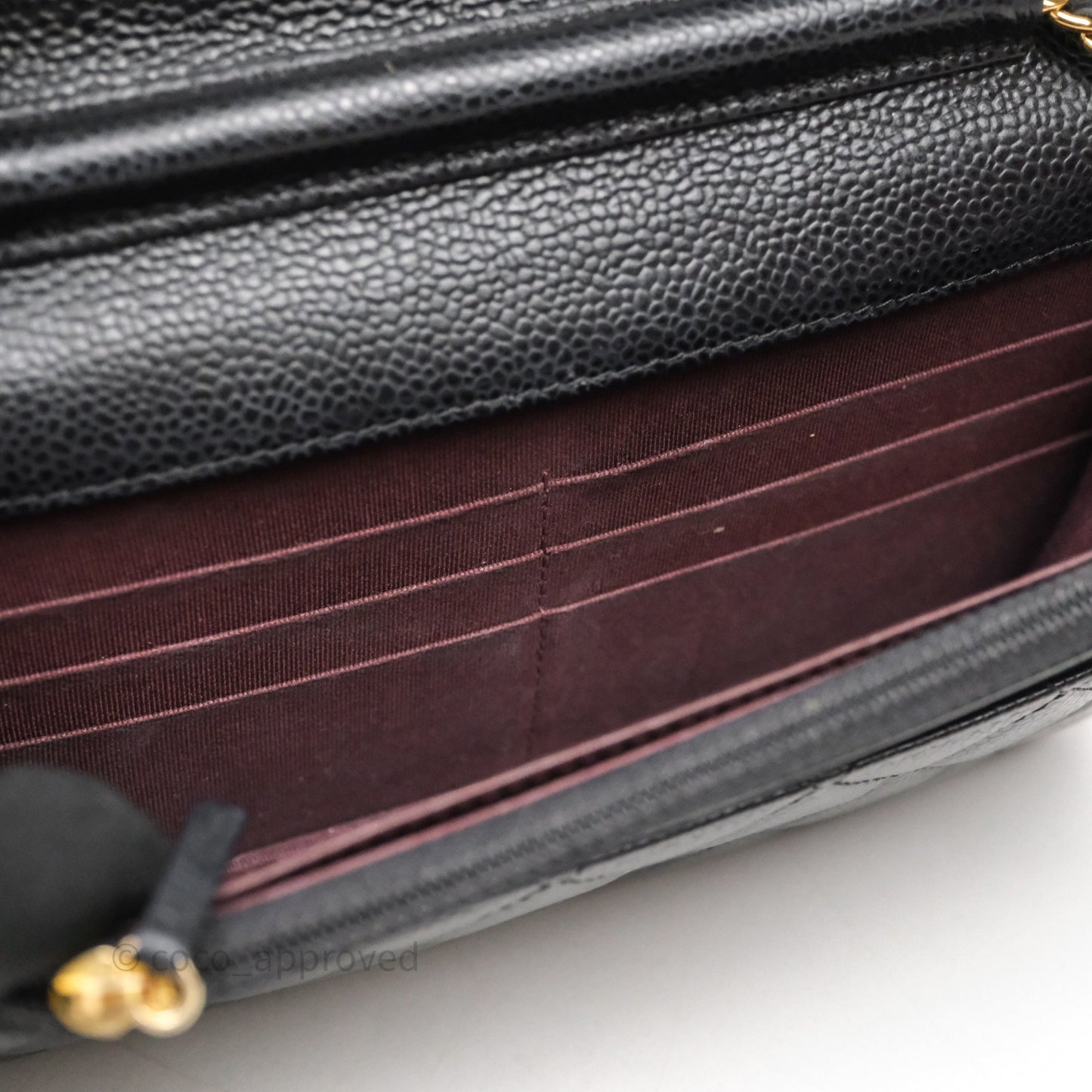 Chanel Classic Wallet On Chain WOC Quilted Black Caviar Gold Hardware