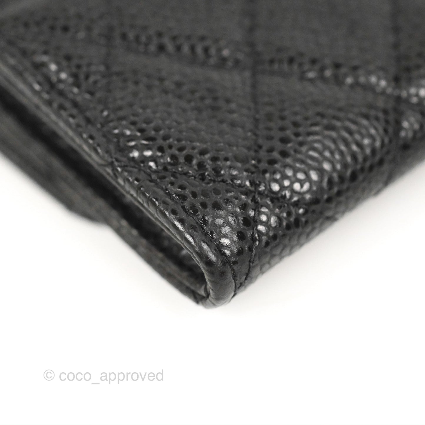 Chanel Classic Quilted Flap Card Holder Black Caviar Gold Hardware