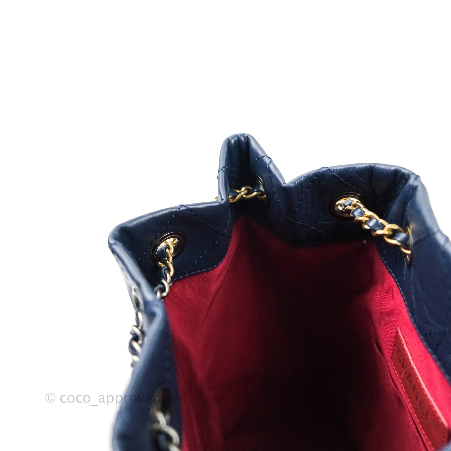 Chanel Small Gabrielle Backpack Navy Black Aged Calfskin