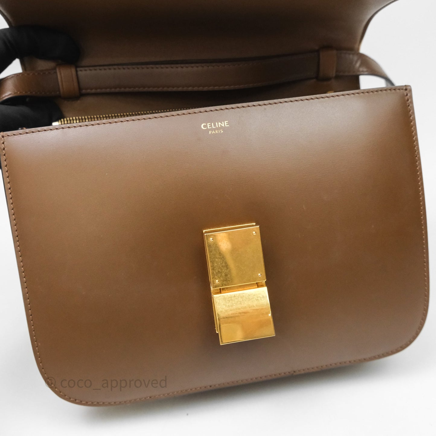 Celine Medium Classic Box Flap Caramel Calfskin