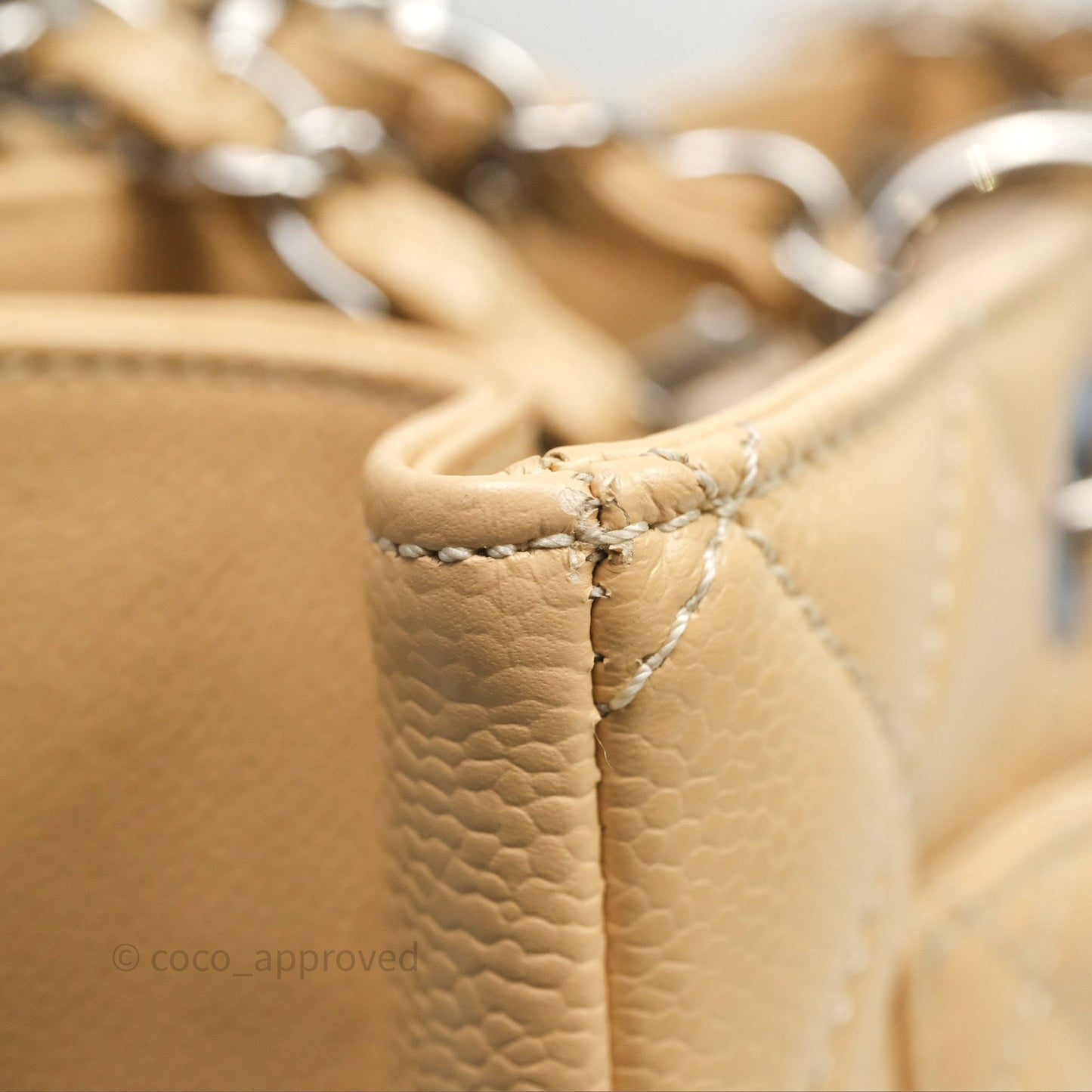 Chanel GST Beige Caviar Silver Hardware
