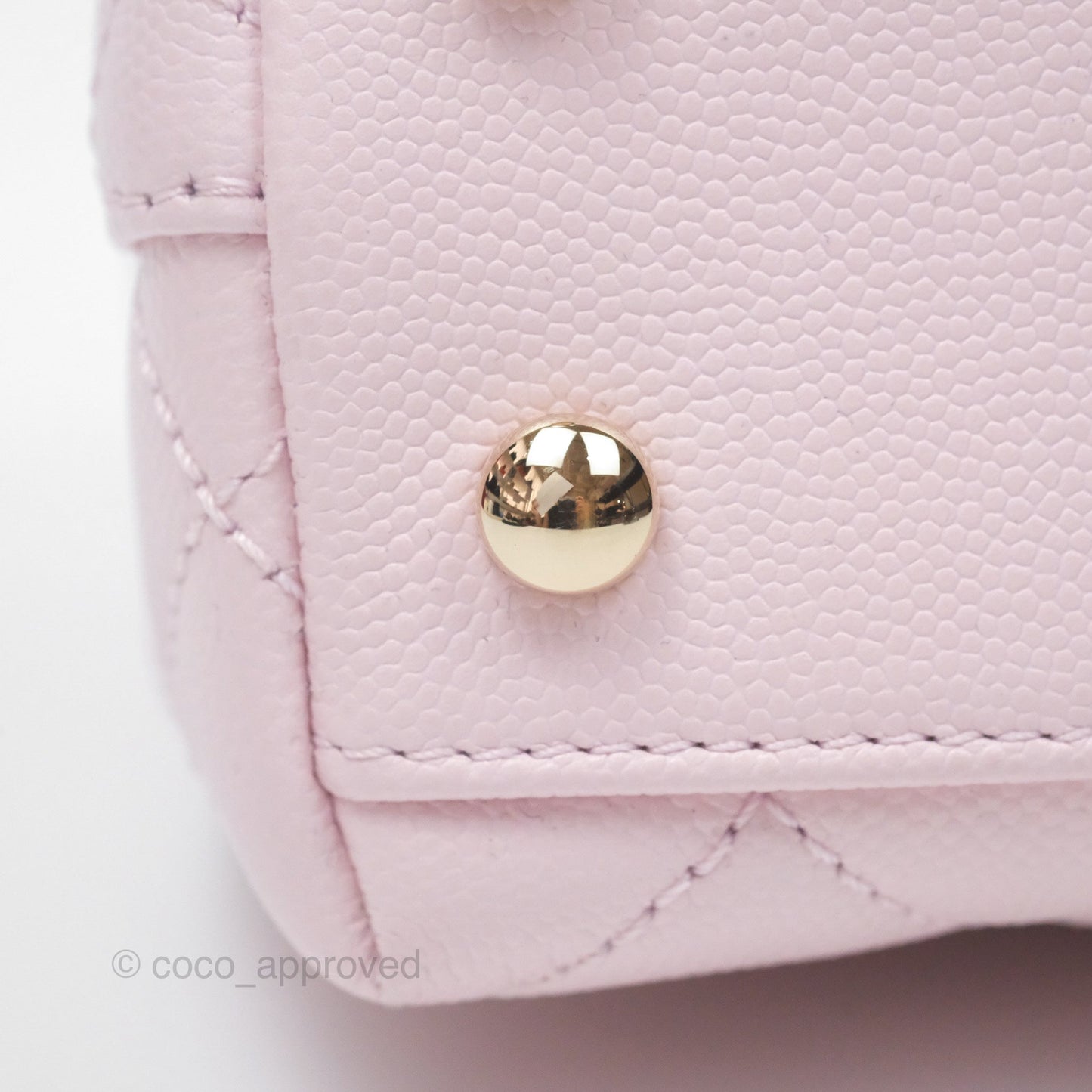 Chanel Mini Coco Handle Quilted Light Pink Caviar Gold Hardware