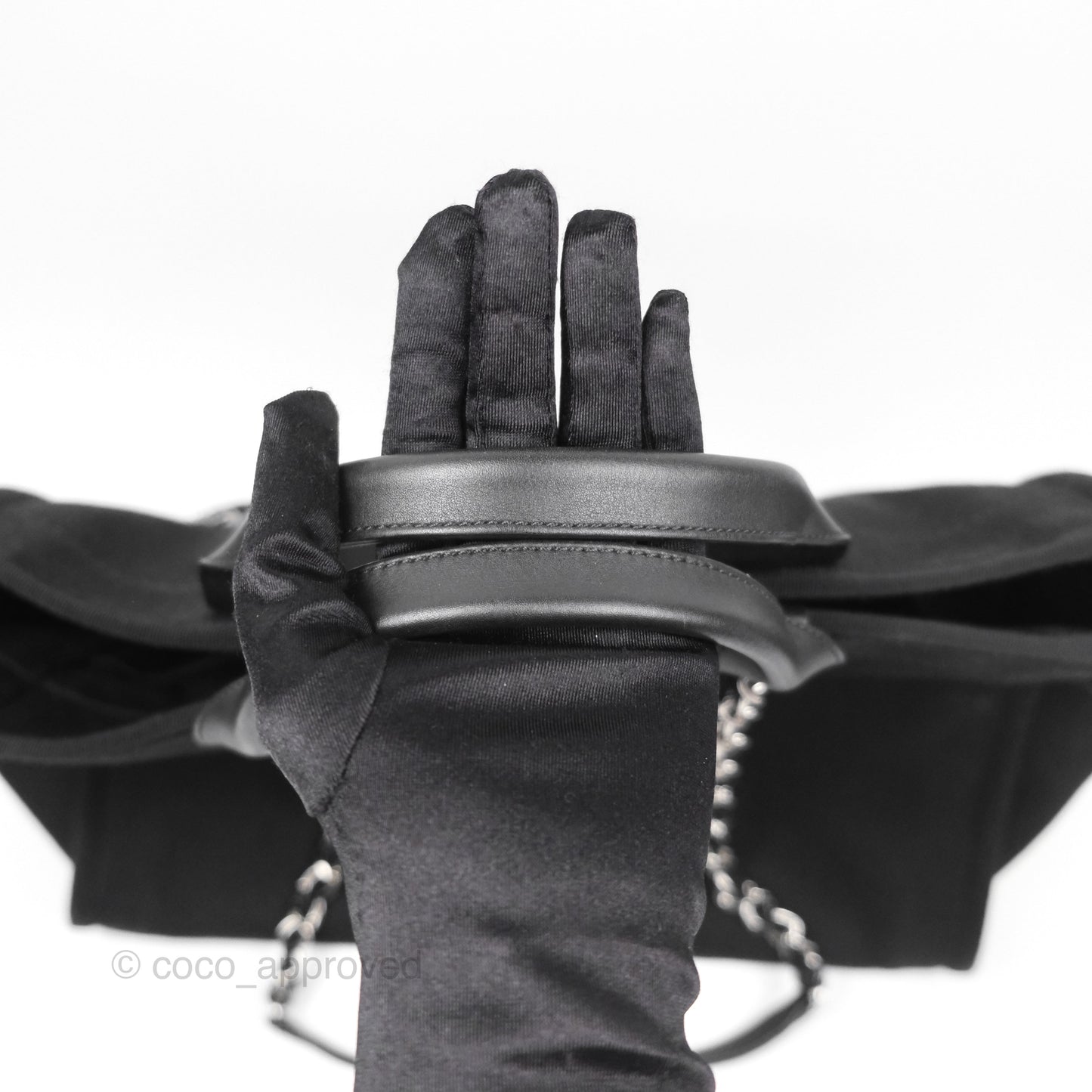 Chanel Medium Deauville Black Canvas Imitation Pearl