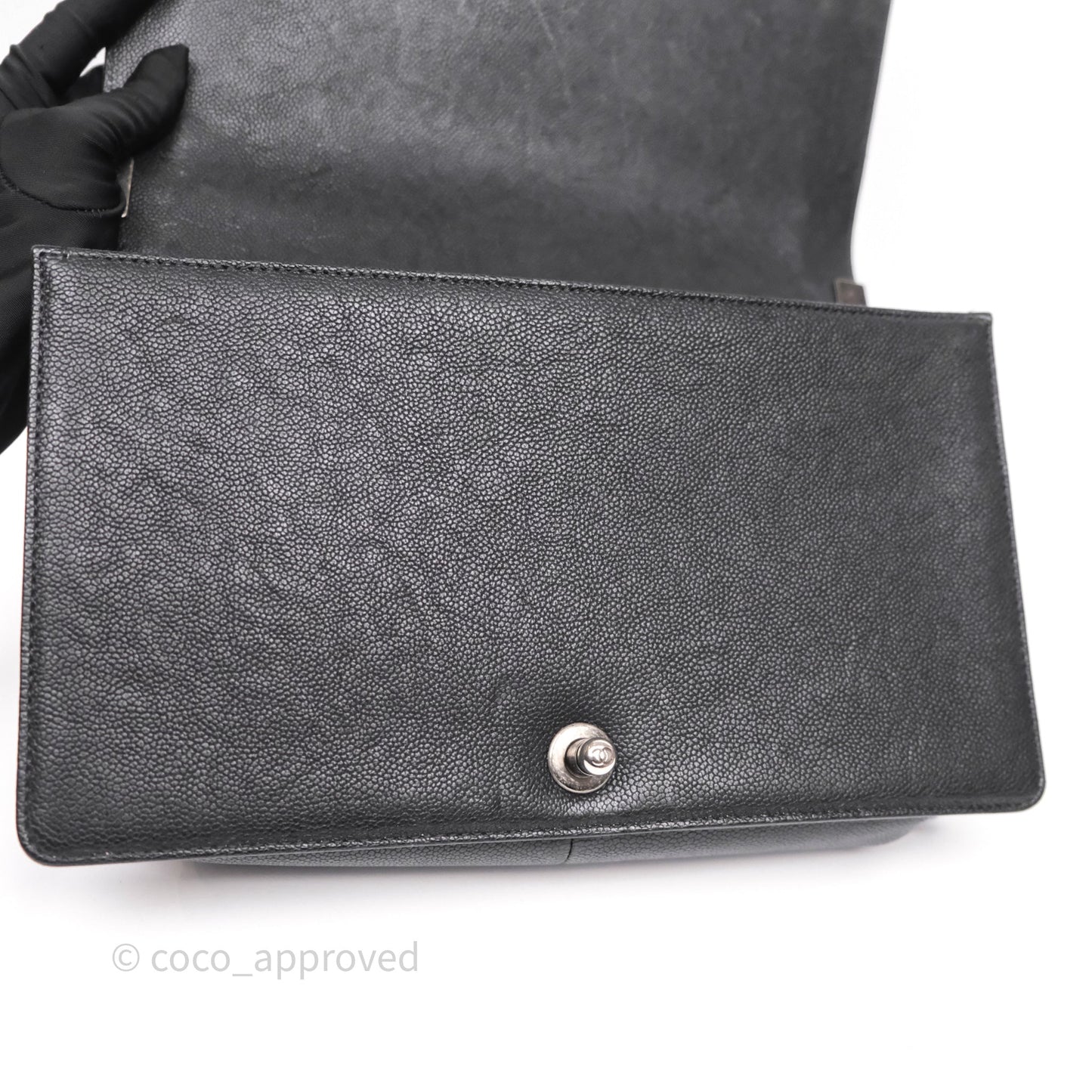 Chanel Quilted New Medium Boy Black Caviar Ruthenium Hardware
